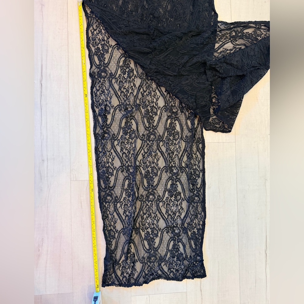 Lush Black Long Lace Maxi‎ Dress - Picture 7 of 11